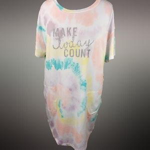 Secret Treasures- pastel midi , short sleeve nightgown with pockets